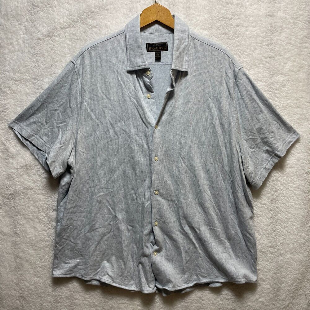 Jos A Bank Reserve SZ XXL Traditional Fit Short Sleeve Button Down Shirt Chevron